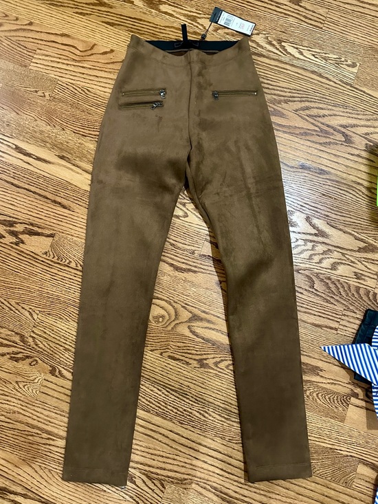 BCBGMaxAzria Pants - BCBG MaxAzria Moris Faux Suede Brown Stretch Pants